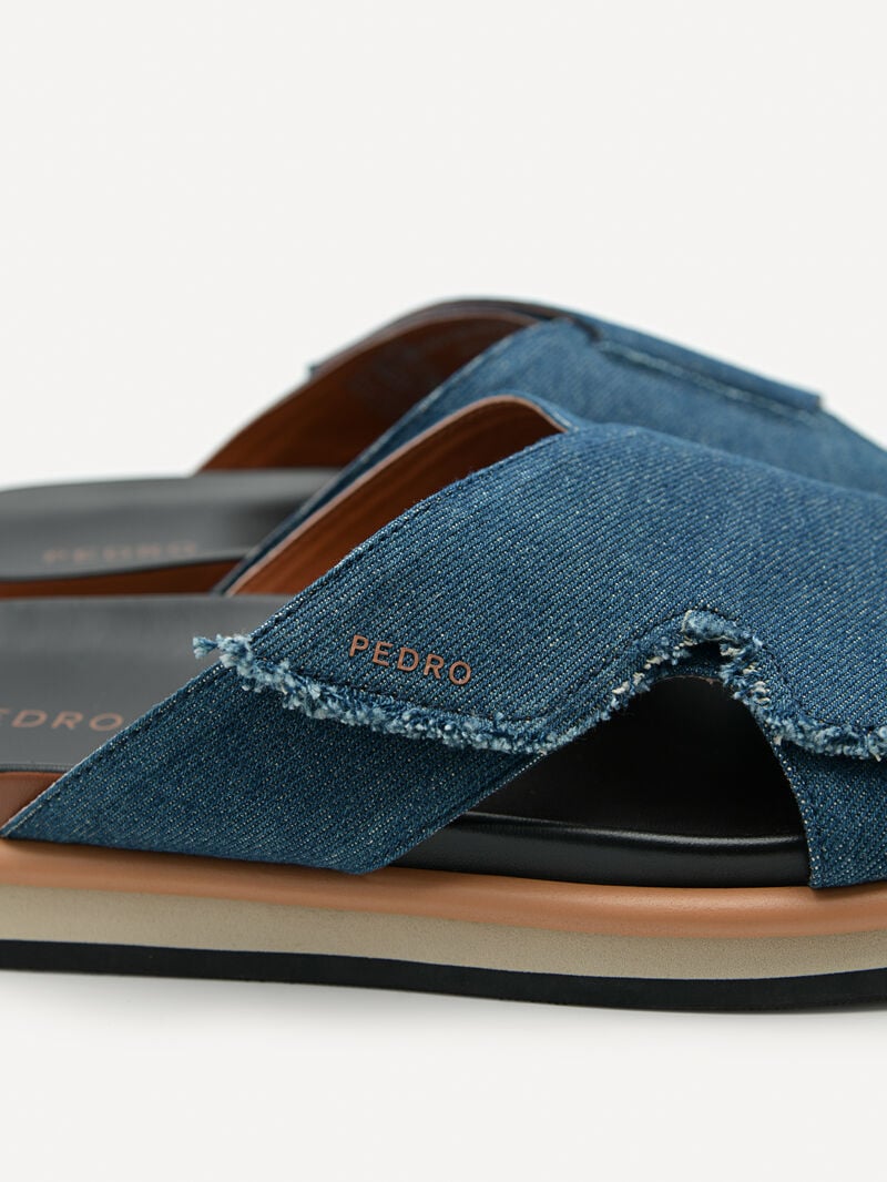 Pedro Harlin Slide Men Sandals Navy | Q9Q-1826