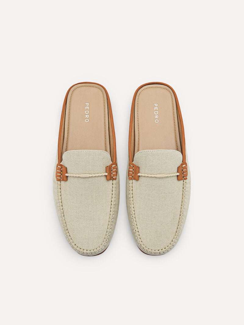 Pedro Hawser Woven Slip-On Moccasins Men Loafers Beige | Q9Q-1824