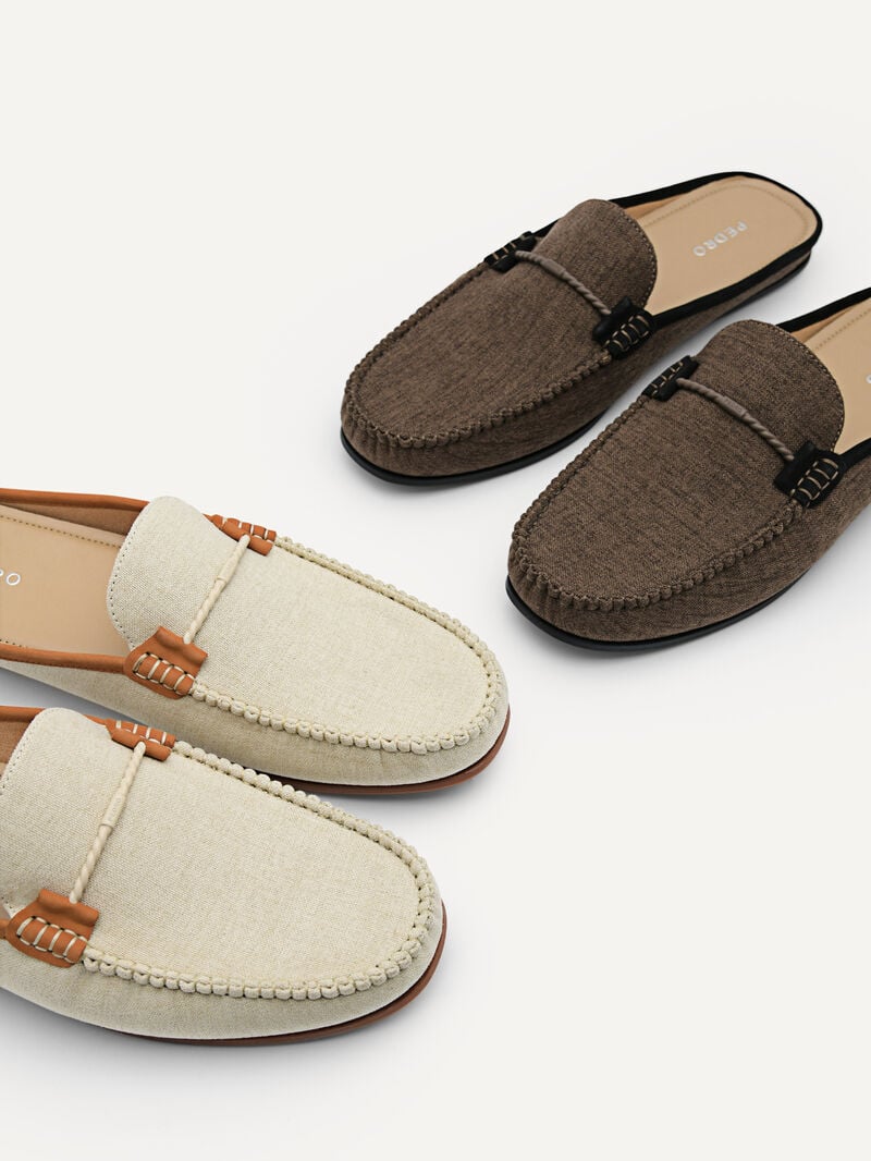 Pedro Hawser Woven Slip-On Moccasins Men Loafers Beige | Q9Q-1824