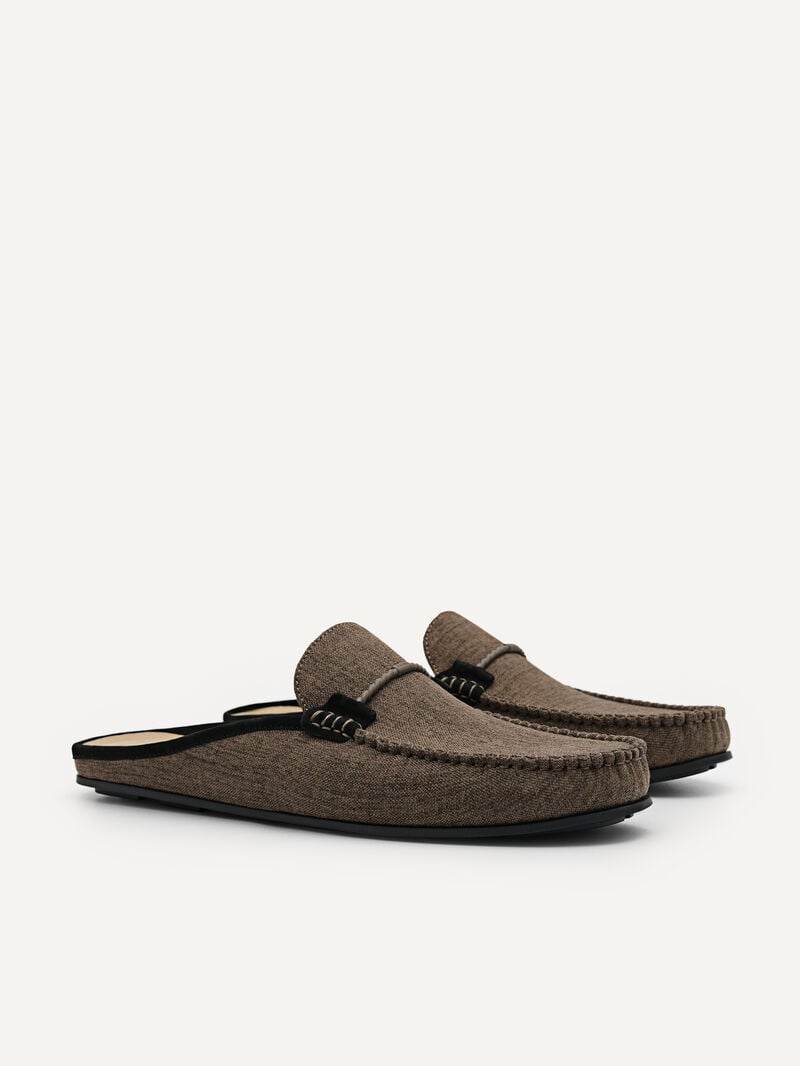 Pedro Hawser Woven Slip-On Moccasins Men Loafers Dark Brown | Q9Q-1823