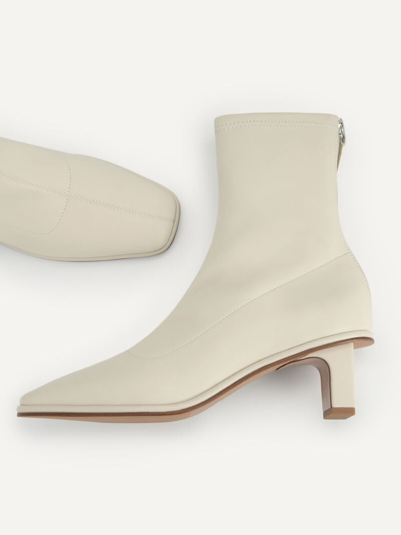Pedro Heel Boots Women Ankle Boots Chalk | Q9Q-1356