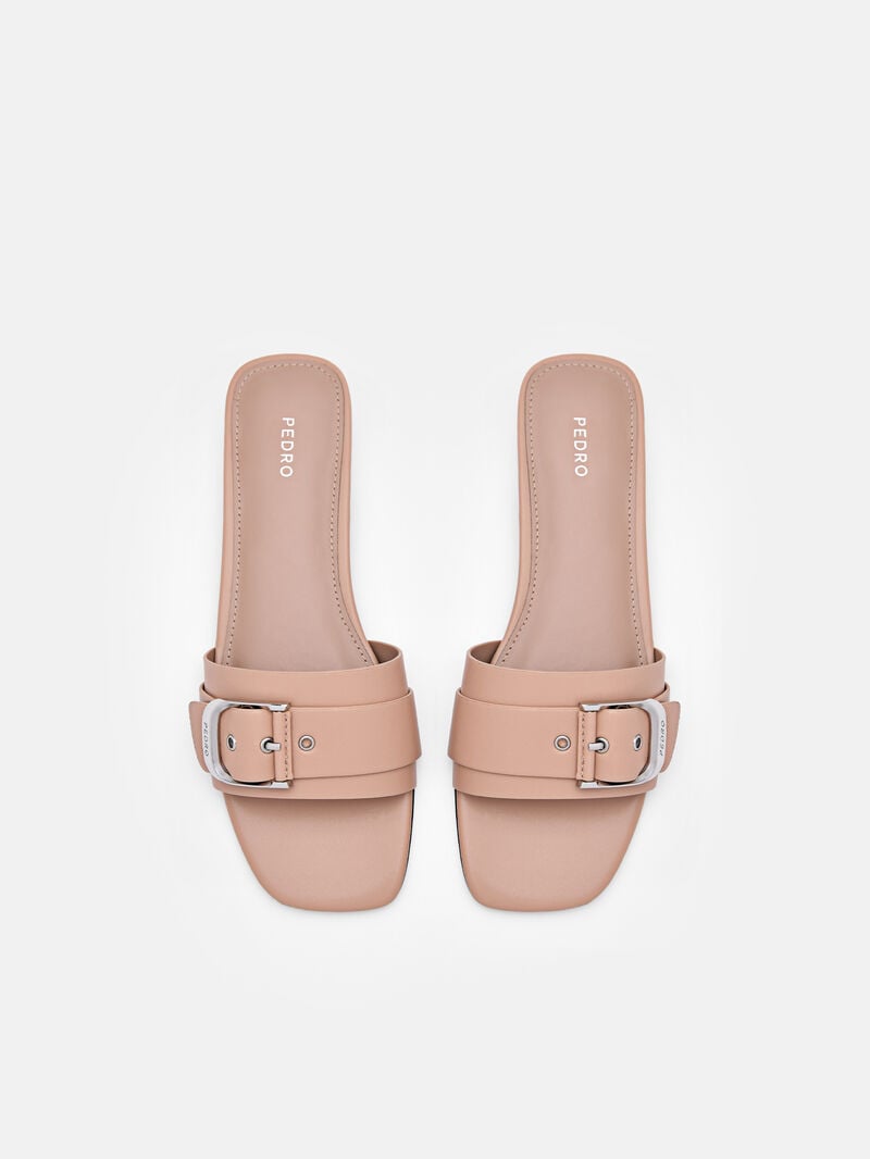 Pedro Helix Buckle Sandals Women Flats Taupe | Q9Q-2570
