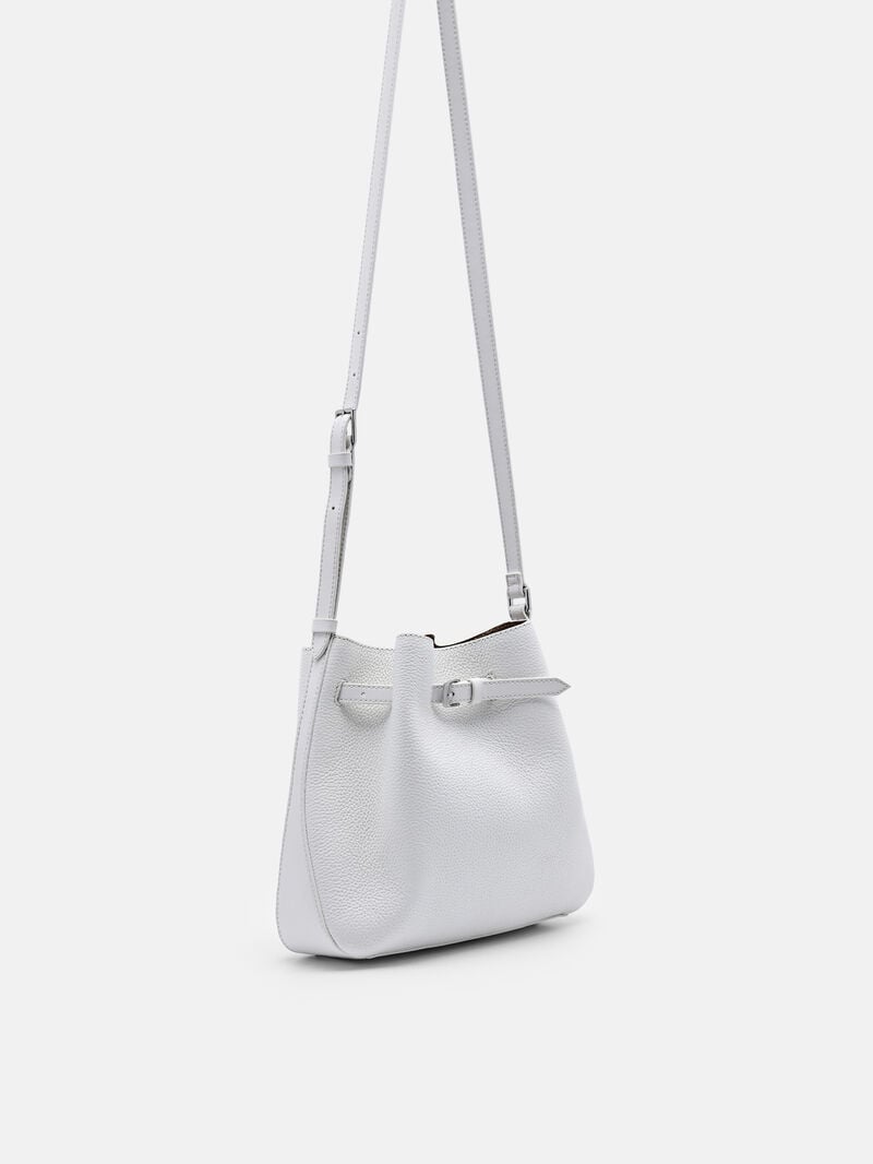 Pedro Helix Leather Bags Women Bucket Bags White | Q9Q-2539