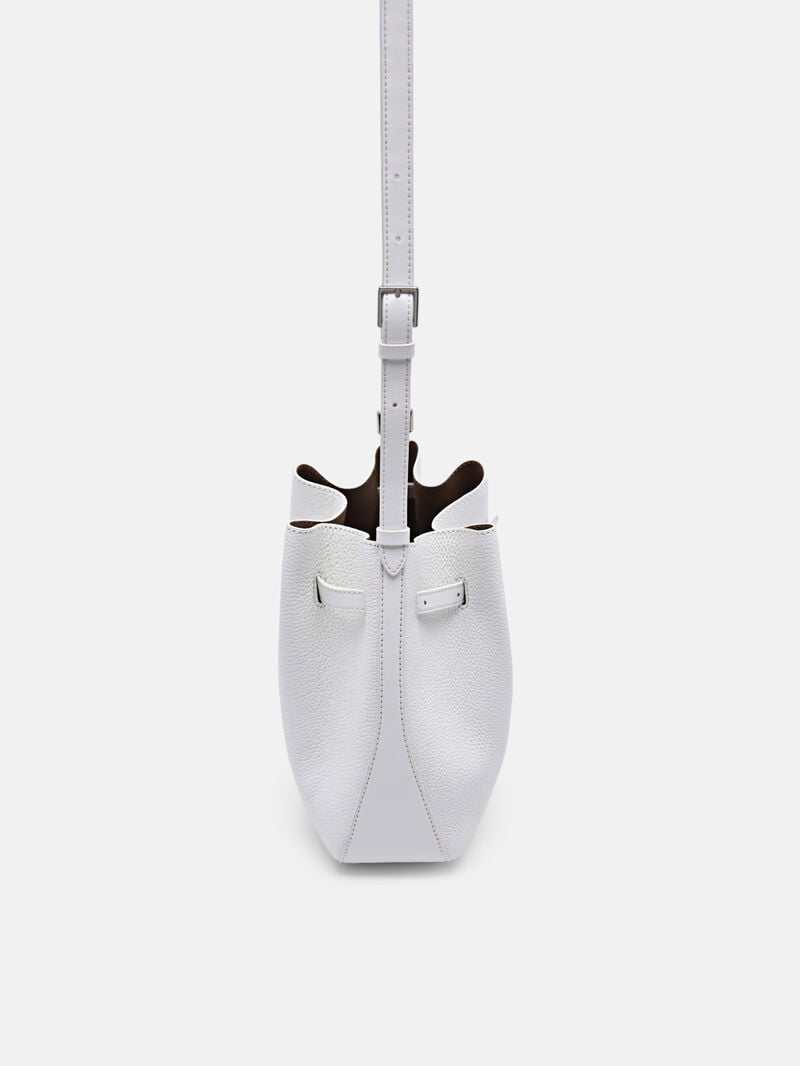 Pedro Helix Leather Bags Women Bucket Bags White | Q9Q-2539