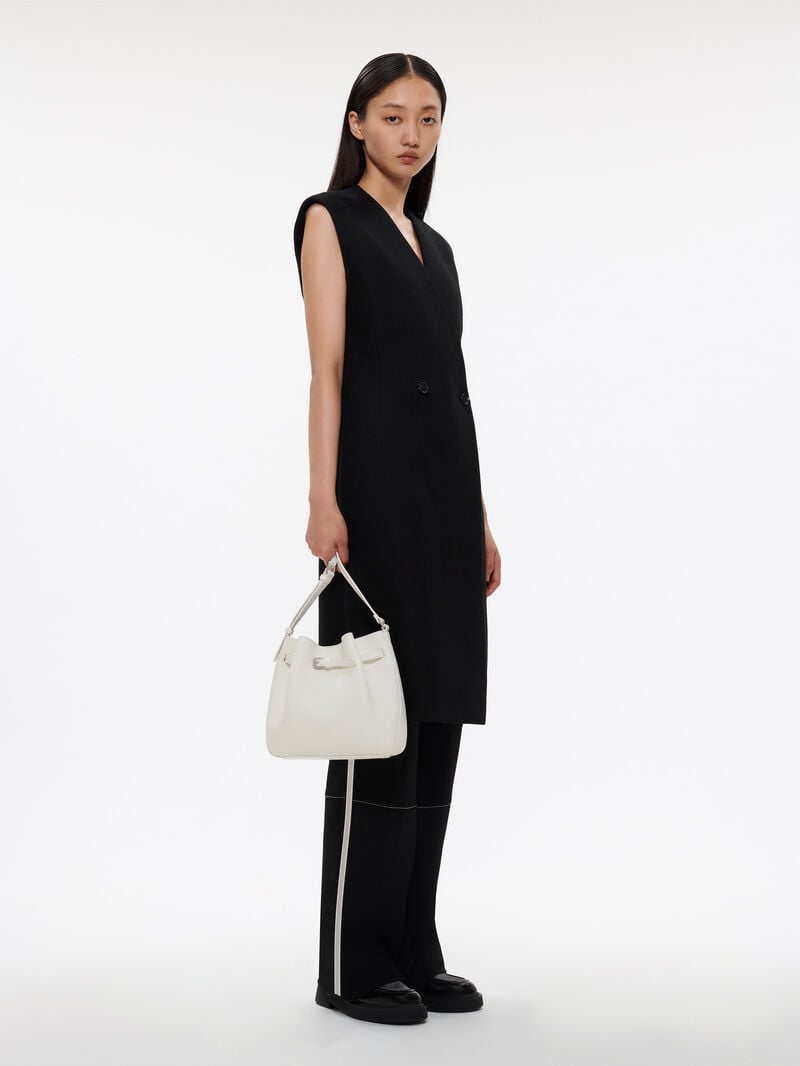 Pedro Helix Leather Bags Women Bucket Bags White | Q9Q-2539