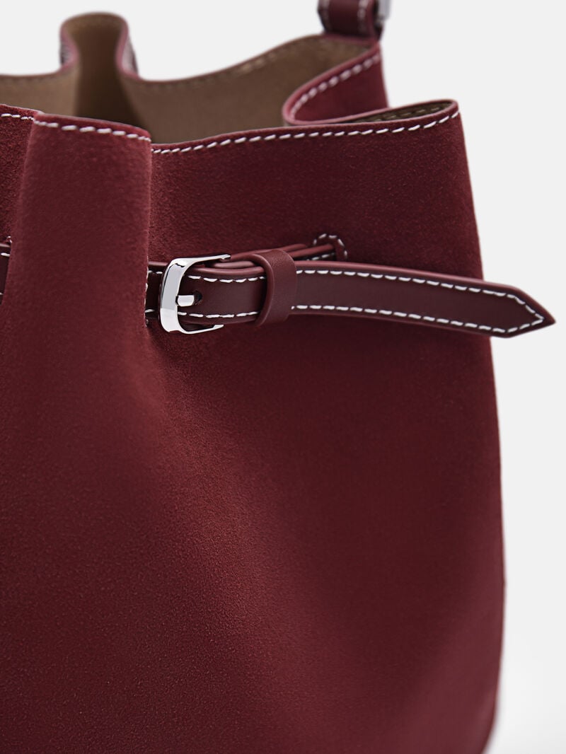 Pedro Helix Leather Bags Women Bucket Bags Brick | Q9Q-2538