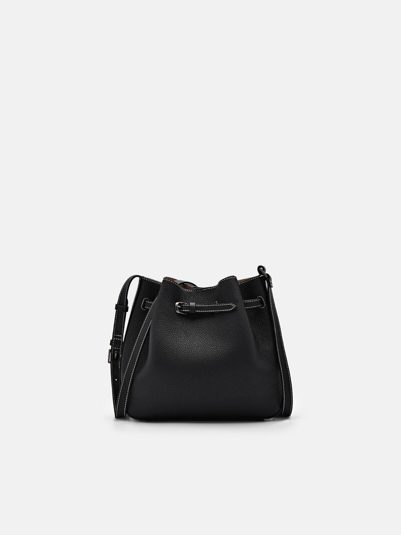 Pedro Helix Leather Bags Women Bucket Bags Black | Q9Q-2537