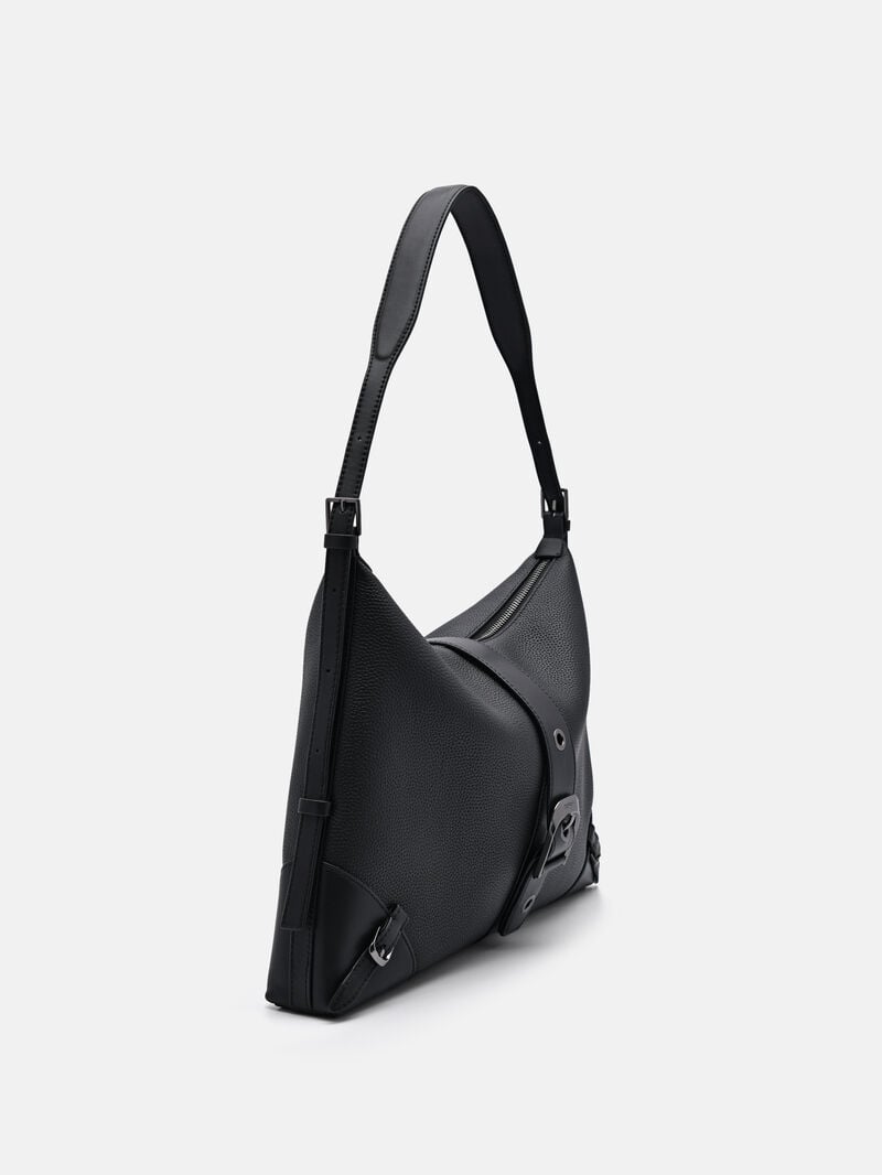 Pedro Helix Leather Bags Women Hobos Black | Q9Q-2535