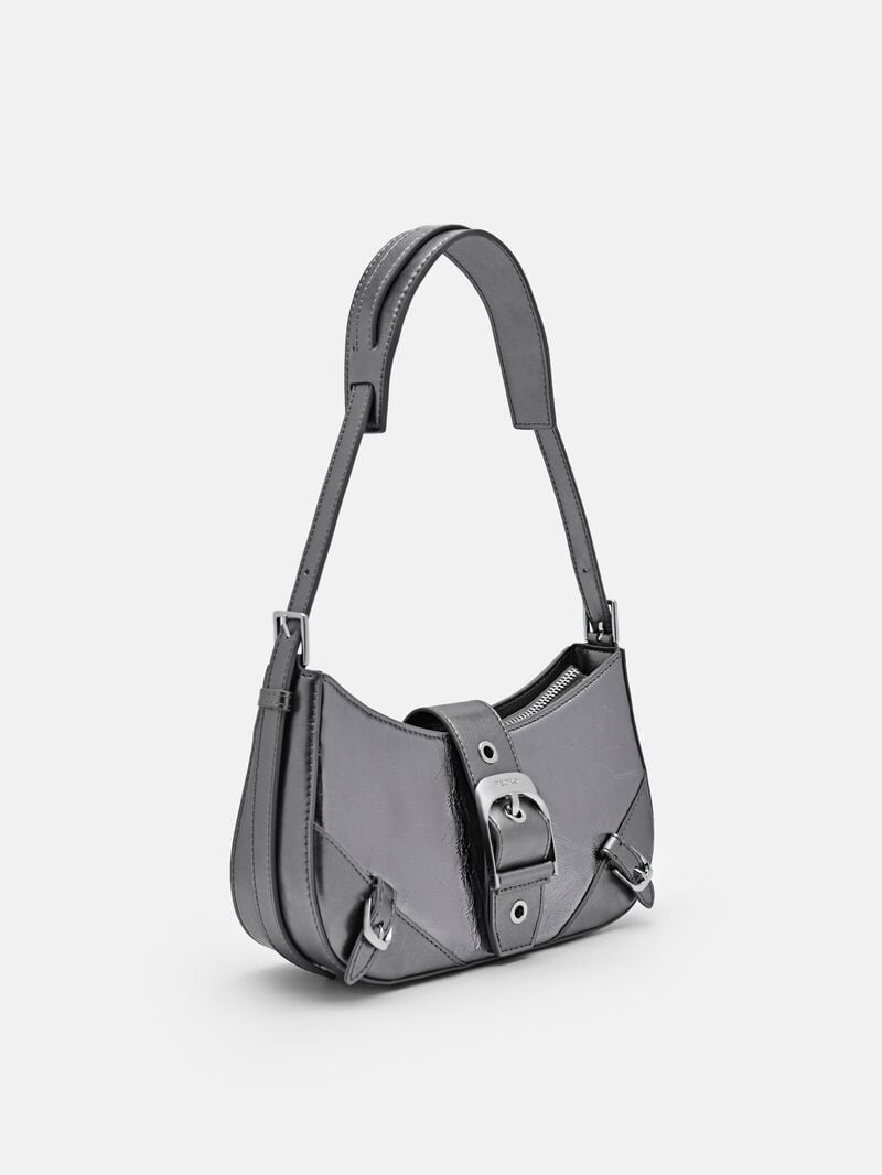 Pedro Helix Leather Bags Women Shoulder Bags Pewter | Q9Q-2533
