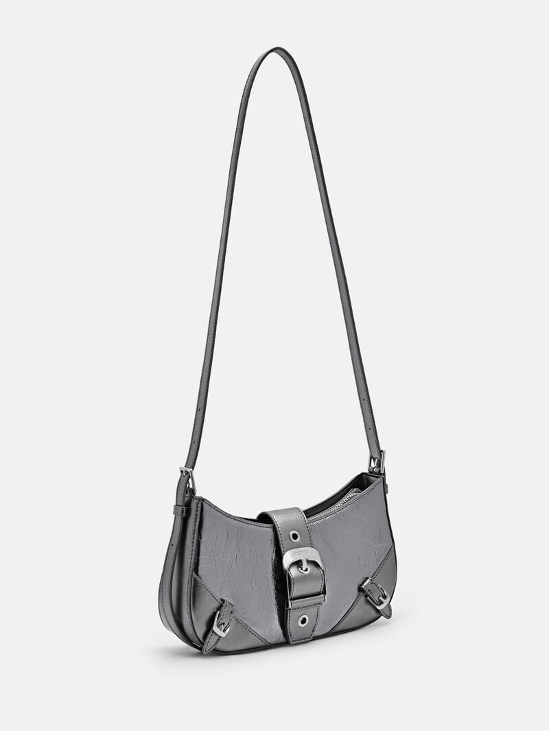 Pedro Helix Leather Bags Women Shoulder Bags Pewter | Q9Q-2533
