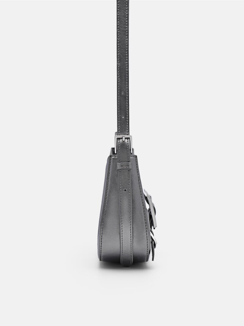 Pedro Helix Leather Bags Women Shoulder Bags Pewter | Q9Q-2533
