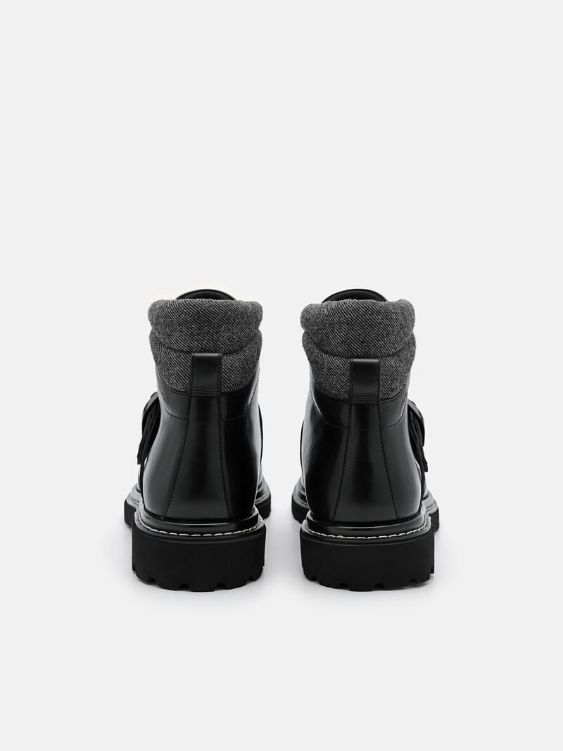 Pedro Helix Leather Boots Men Boots Black | Q9Q-2561