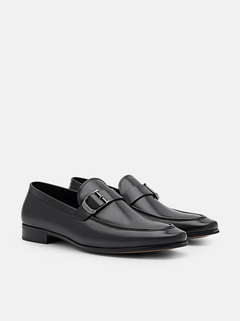 Pedro Helix Leather Men Loafers Black | Q9Q-2566
