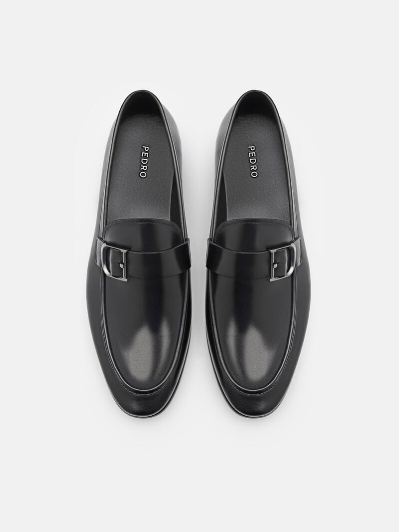 Pedro Helix Leather Men Loafers Black | Q9Q-2566