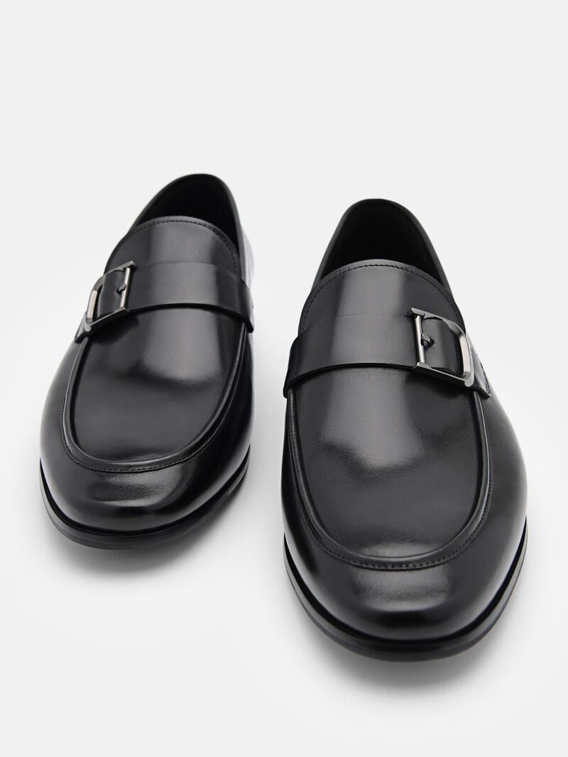 Pedro Helix Leather Men Loafers Black | Q9Q-2566