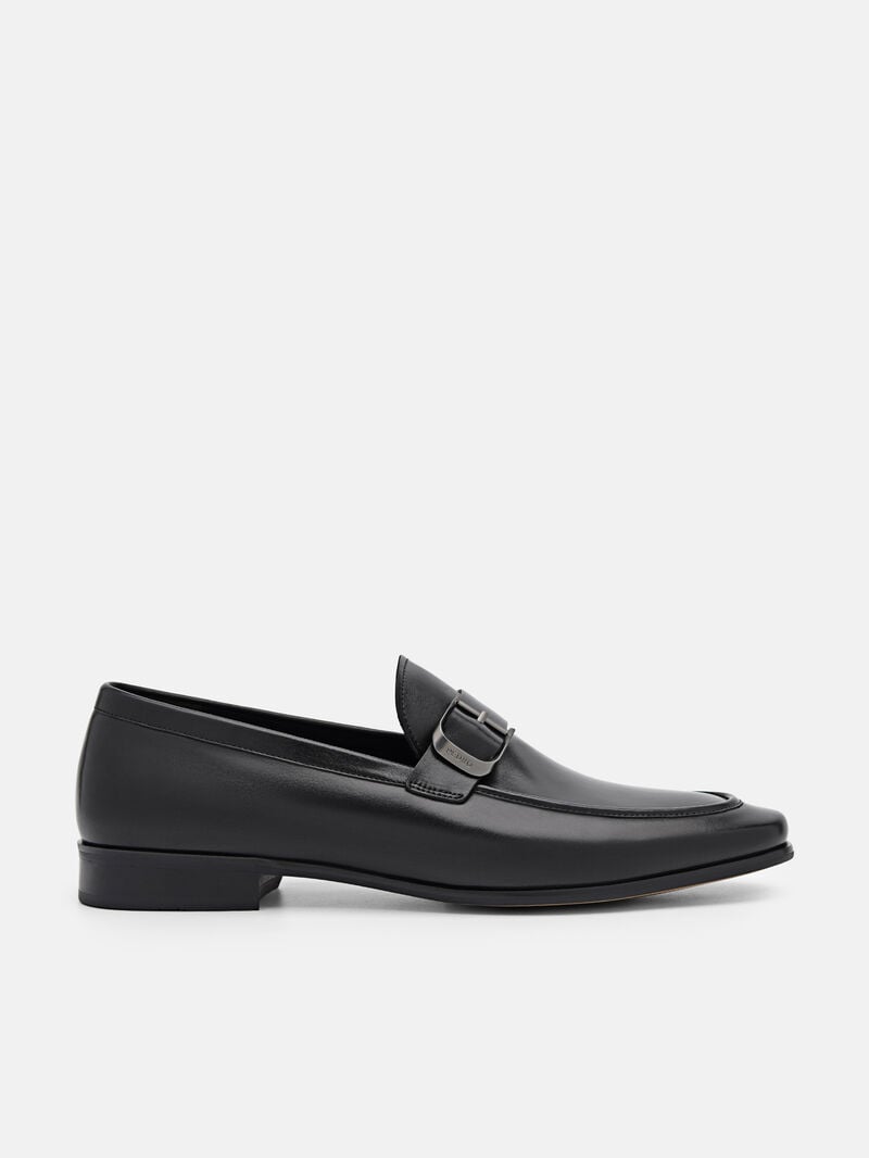 Pedro Helix Leather Men Loafers Black | Q9Q-2566