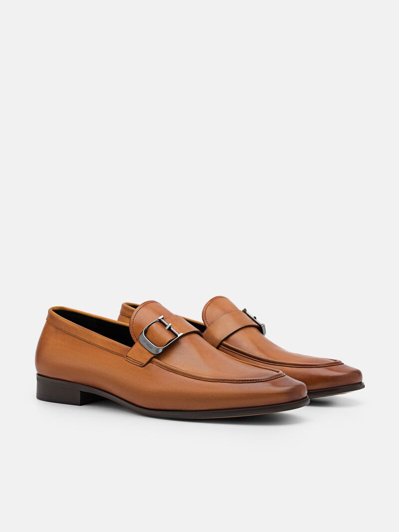 Pedro Helix Leather Men Loafers Camel | Q9Q-2567