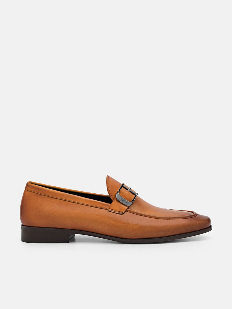 Pedro Helix Leather Men Loafers Camel | Q9Q-2567