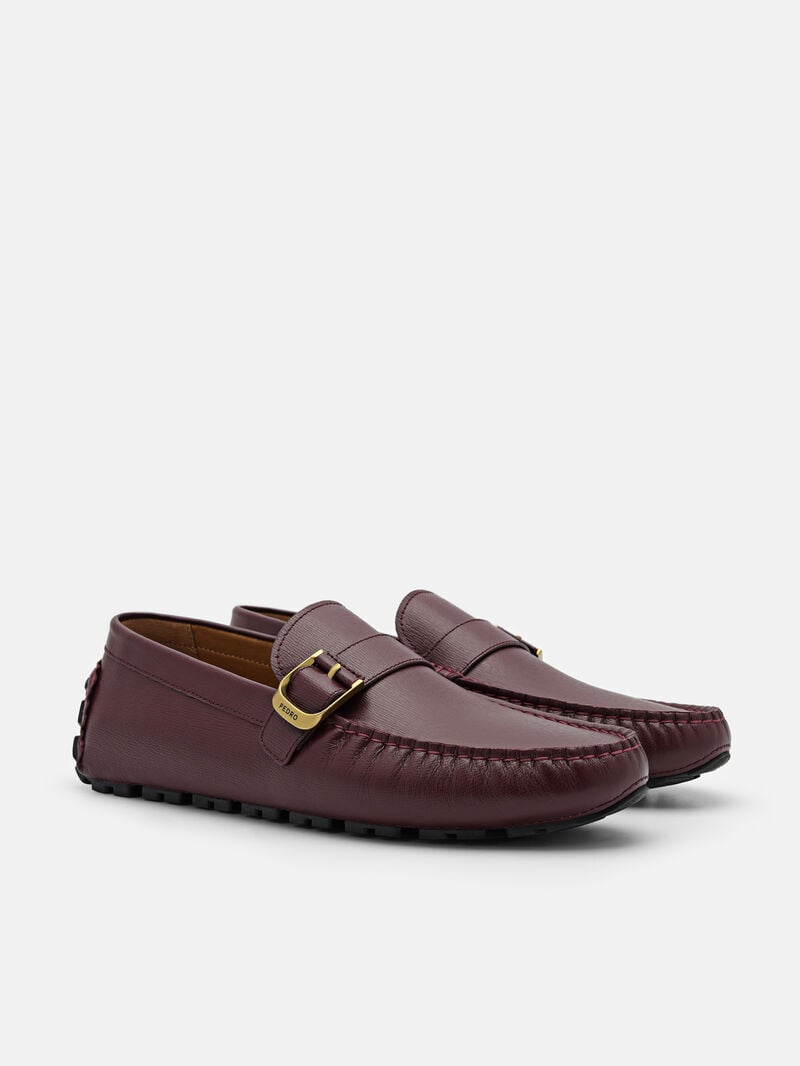 Pedro Helix Leather Men Moccasins Mahogany | Q9Q-2564