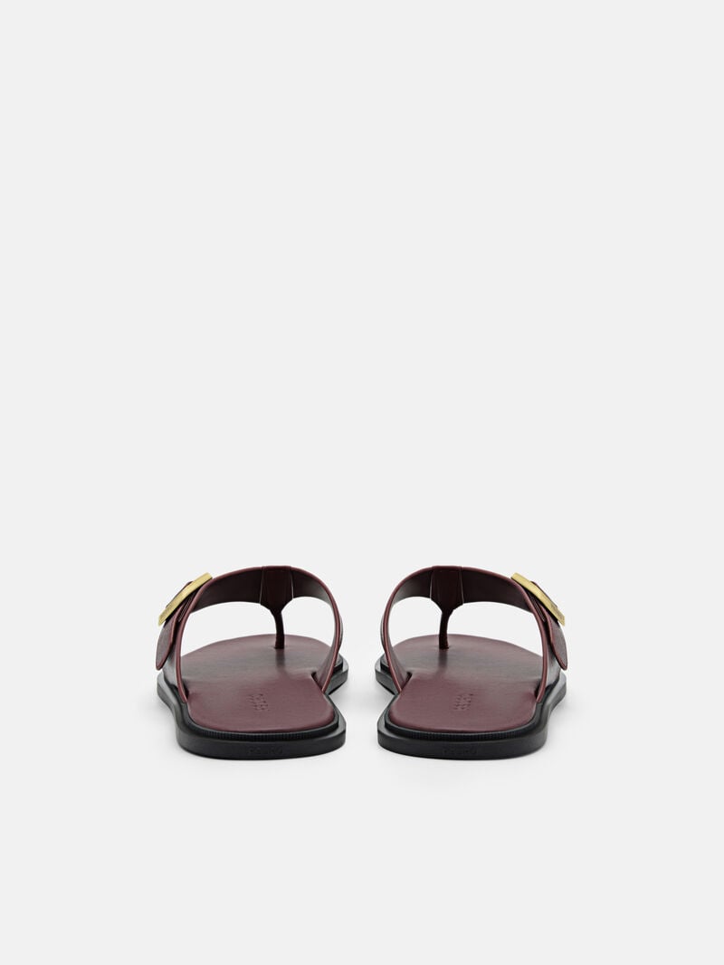 Pedro Helix Leather Thong Men Sandals Mahogany | Q9Q-2559