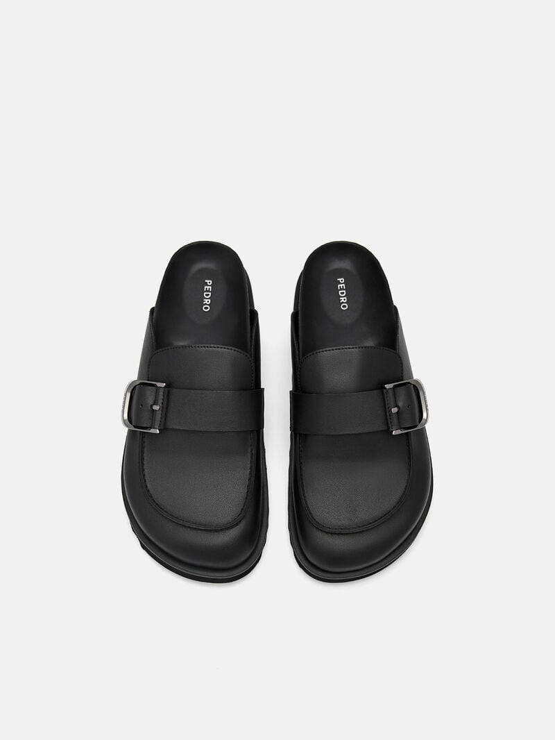 Pedro Helix Mules Women Flats Black | Q9Q-2555