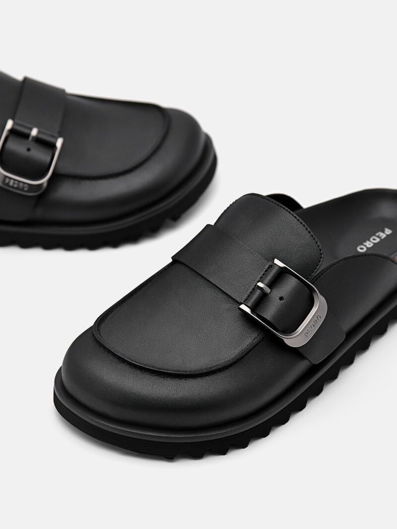 Pedro Helix Mules Women Flats Black | Q9Q-2555