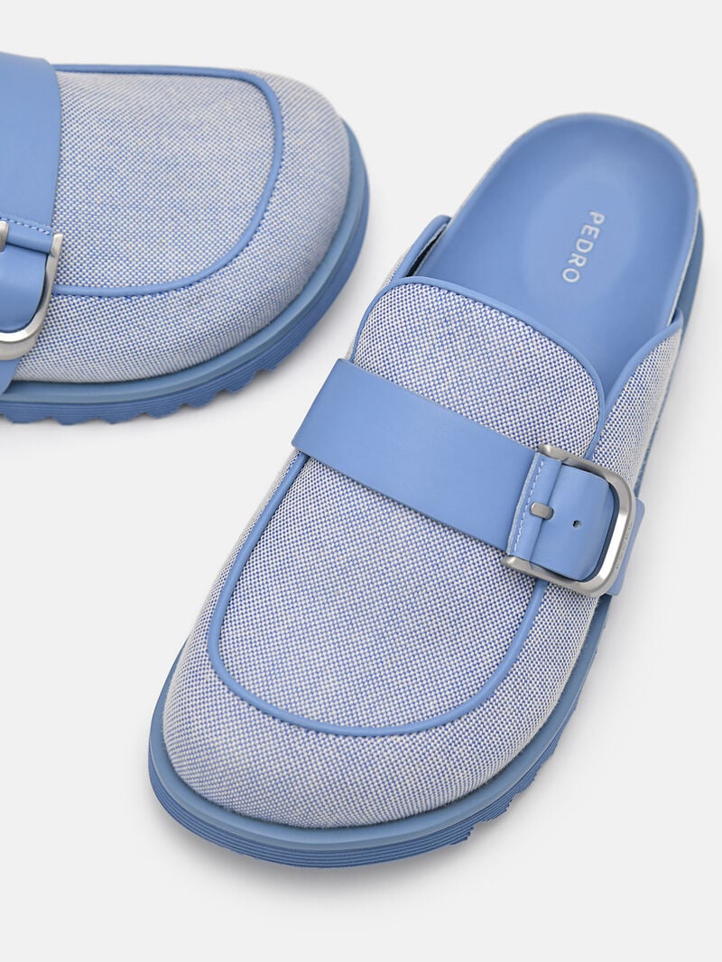 Pedro Helix Mules Women Flats Blue | Q9Q-2556