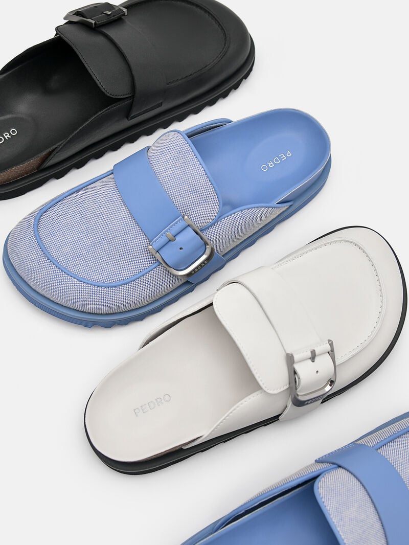 Pedro Helix Mules Women Flats Blue | Q9Q-2556