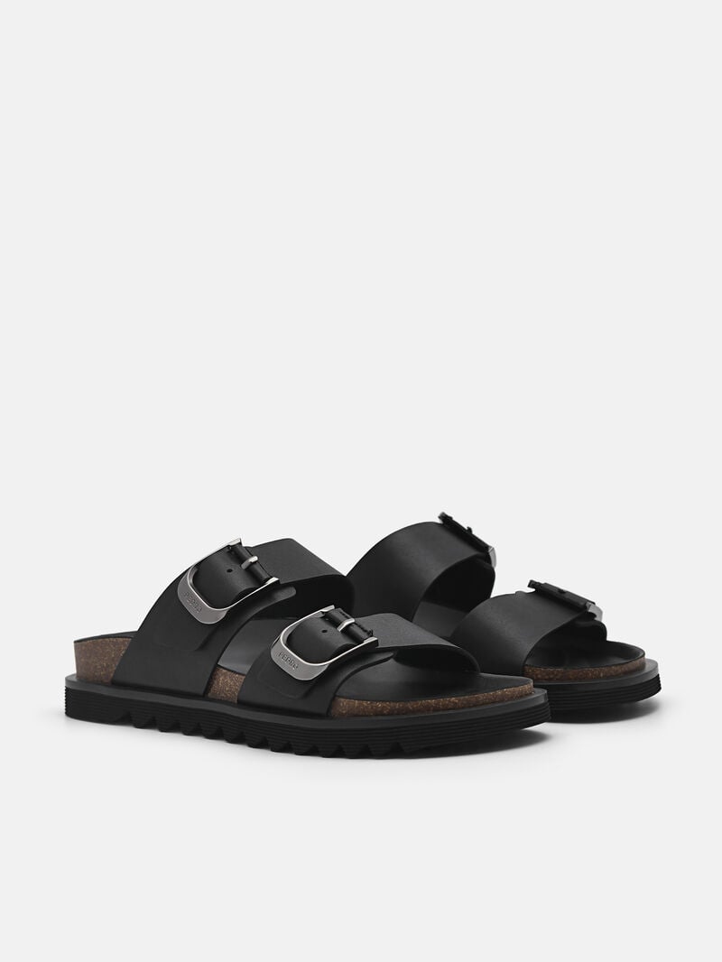 Pedro Helix Sandals Women Flats Black | Q9Q-2552