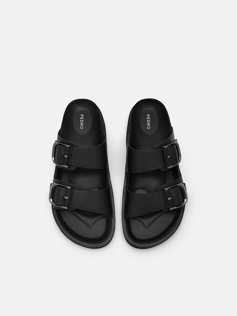 Pedro Helix Sandals Women Flats Black | Q9Q-2552