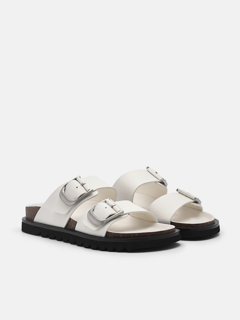 Pedro Helix Sandals Women Flats White | Q9Q-2554