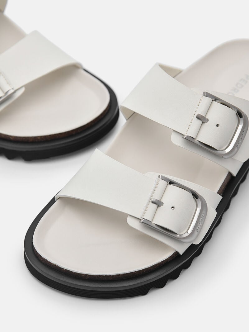 Pedro Helix Sandals Women Flats White | Q9Q-2554