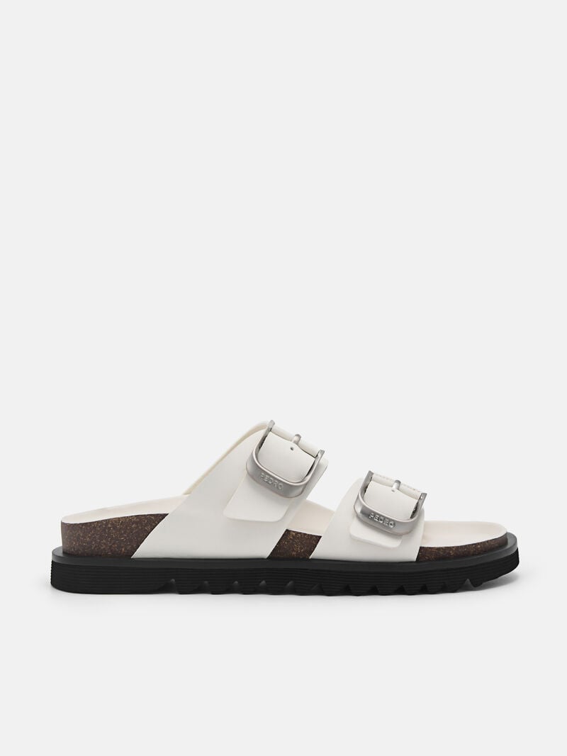 Pedro Helix Sandals Women Flats White | Q9Q-2554