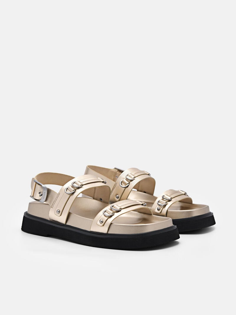 Pedro Helix Slingback Sandals Women Flats Gold | Q9Q-2547