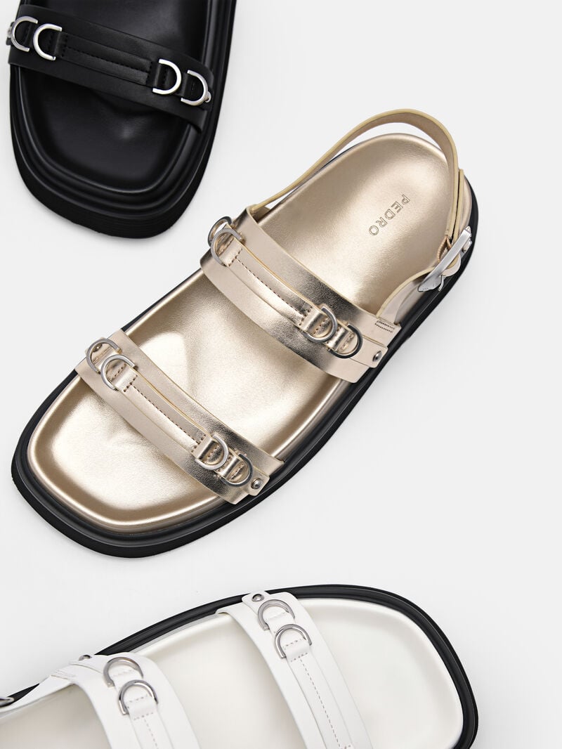 Pedro Helix Slingback Sandals Women Flats Gold | Q9Q-2547