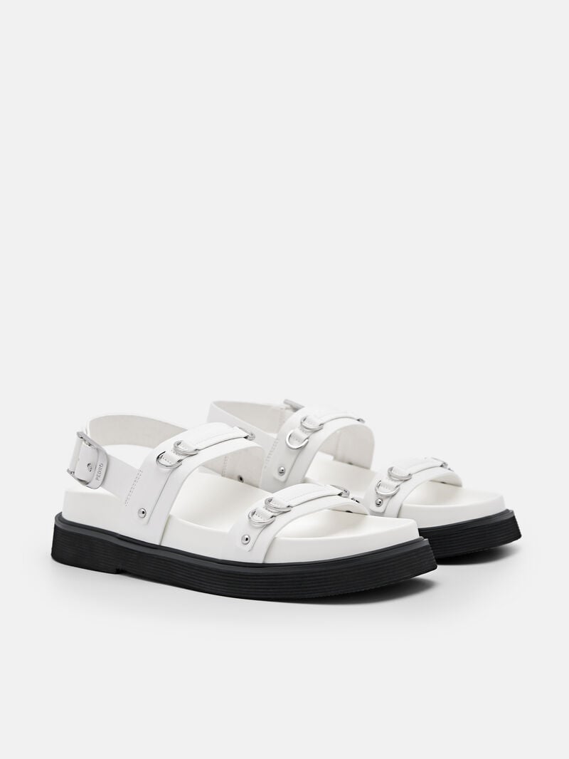 Pedro Helix Slingback Sandals Women Flats Chalk | Q9Q-2546