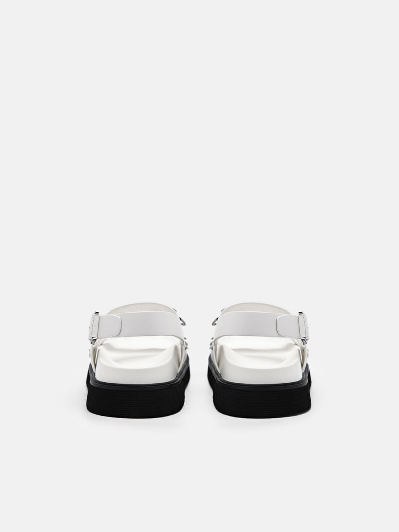 Pedro Helix Slingback Sandals Women Flats Chalk | Q9Q-2546