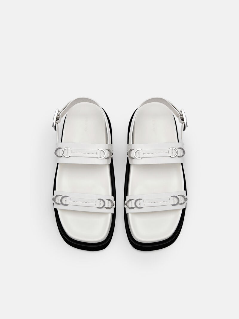 Pedro Helix Slingback Sandals Women Flats Chalk | Q9Q-2546