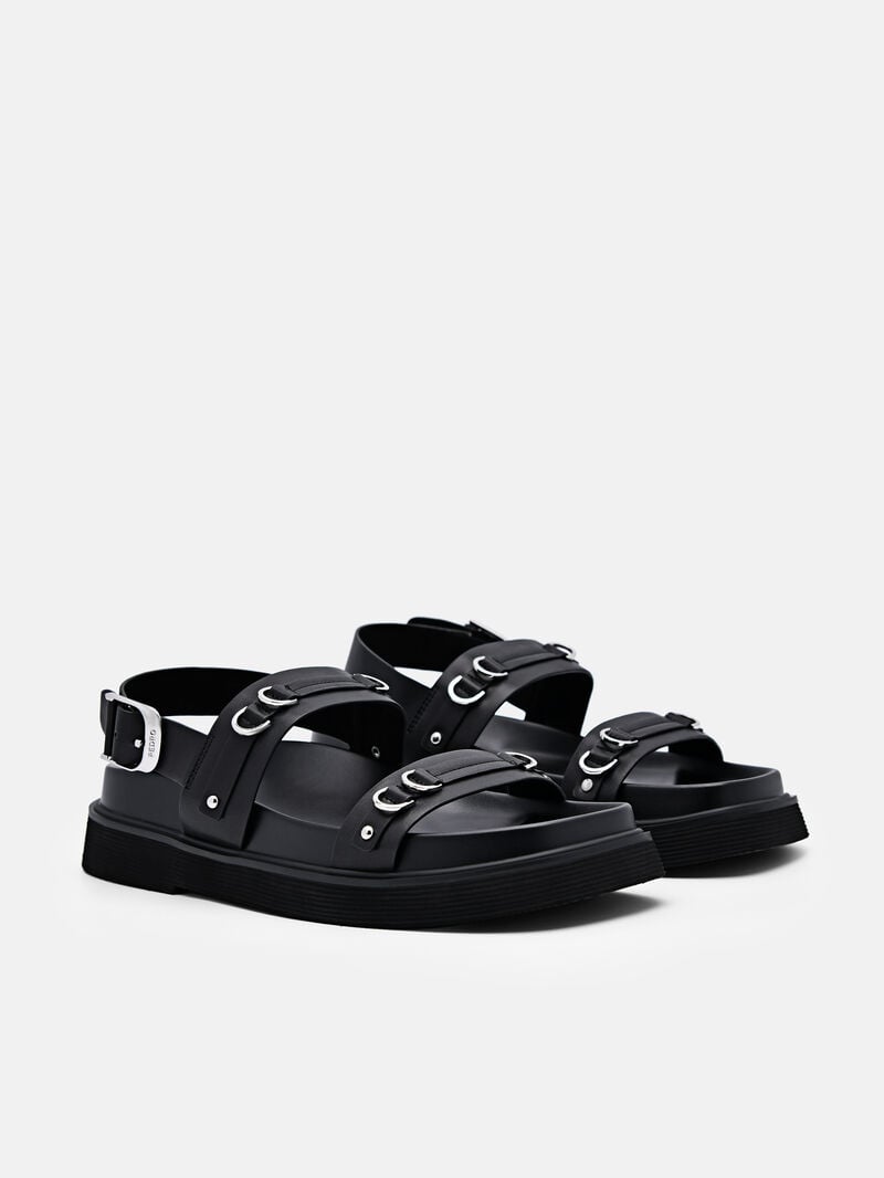 Pedro Helix Slingback Sandals Women Flats Black | Q9Q-2545