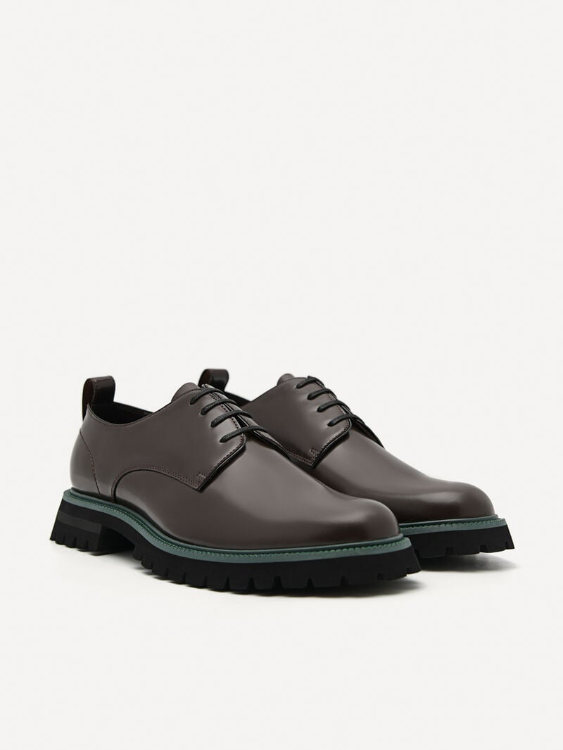 Pedro Hendrix Leather Shoes Men Derby Shoes Dark Brown | Q9Q-1820
