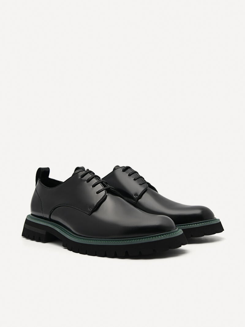Pedro Hendrix Leather Shoes Men Derby Shoes Black | Q9Q-1819