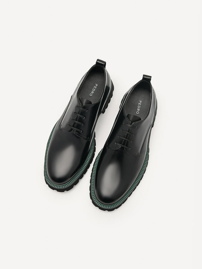 Pedro Hendrix Leather Shoes Men Derby Shoes Black | Q9Q-1819