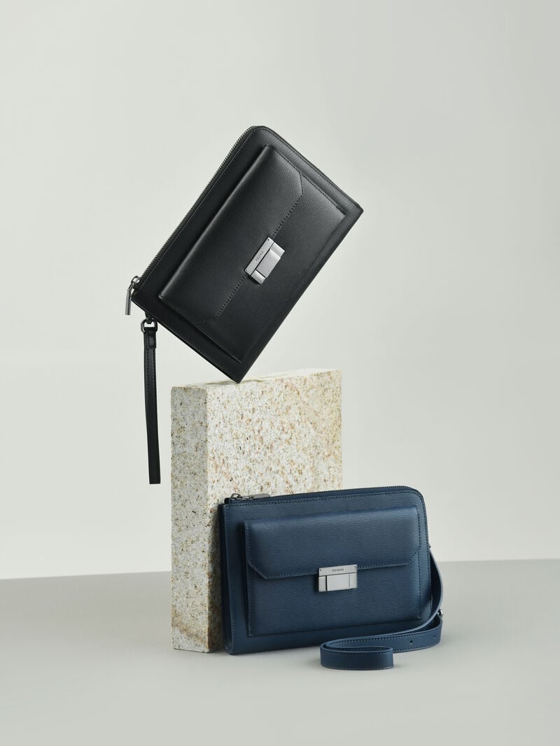 Pedro Henry Leather Bags Men Clutches Black | Q9Q-2522
