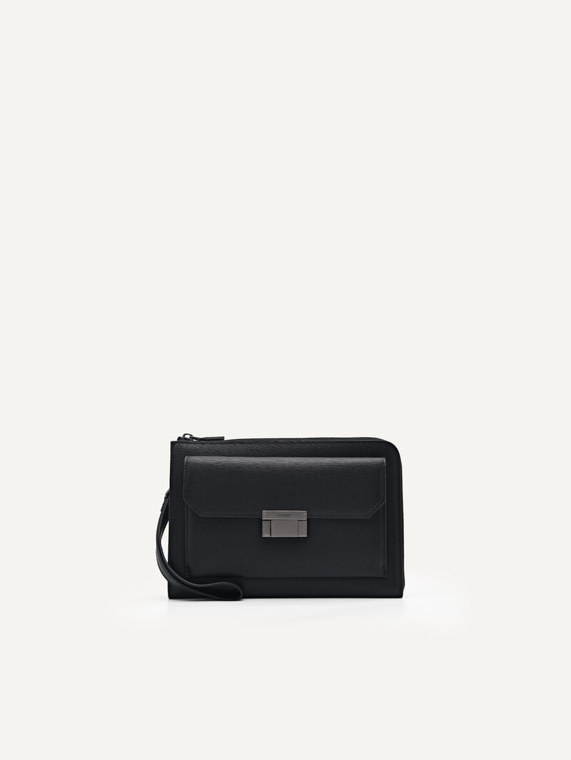 Pedro Henry Leather Bags Men Clutches Black | Q9Q-2522