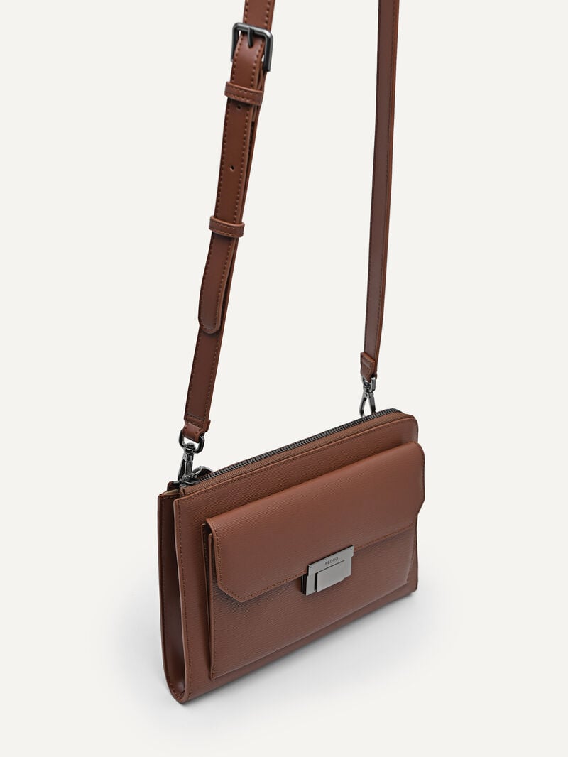 Pedro Henry Leather Bags Men Clutches Cognac | Q9Q-2524