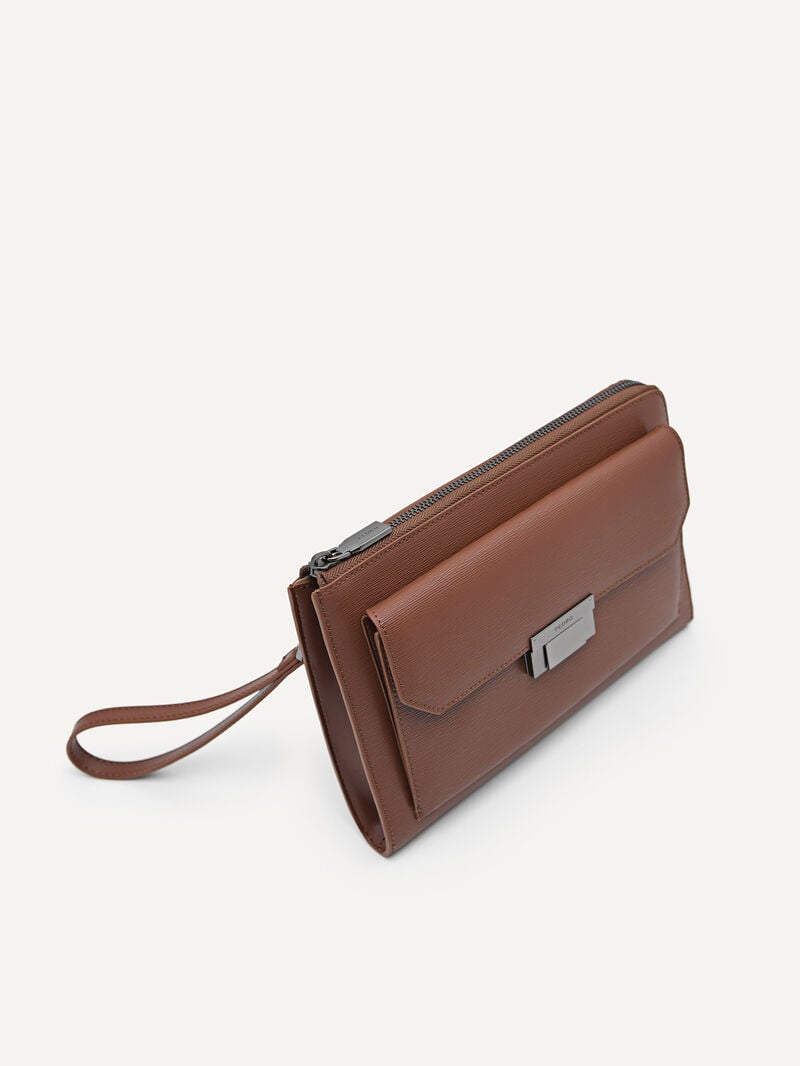 Pedro Henry Leather Bags Men Clutches Cognac | Q9Q-2524