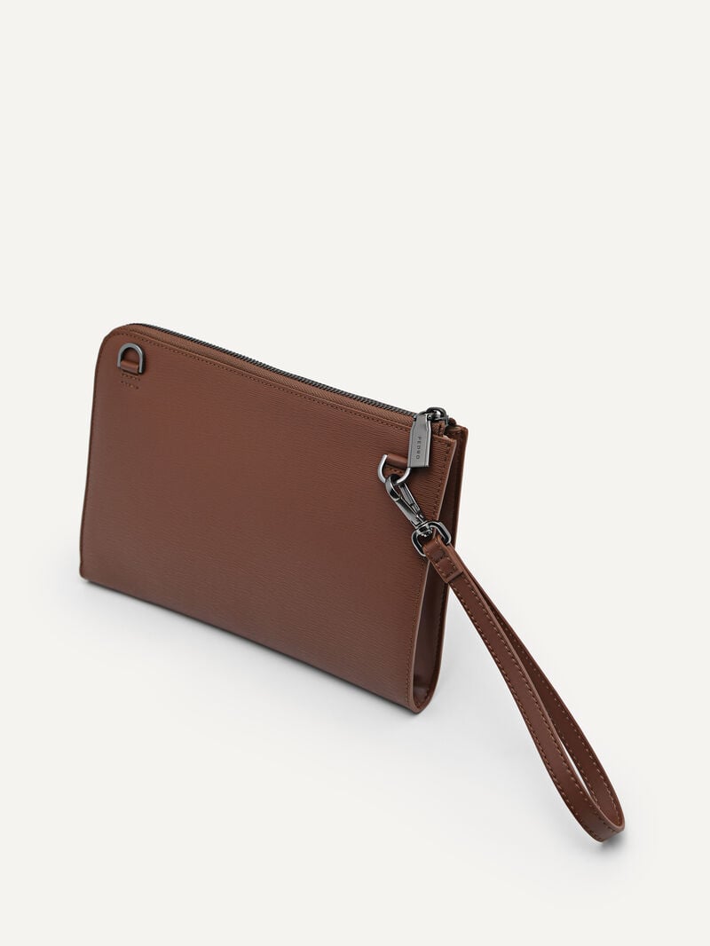 Pedro Henry Leather Bags Men Clutches Cognac | Q9Q-2524