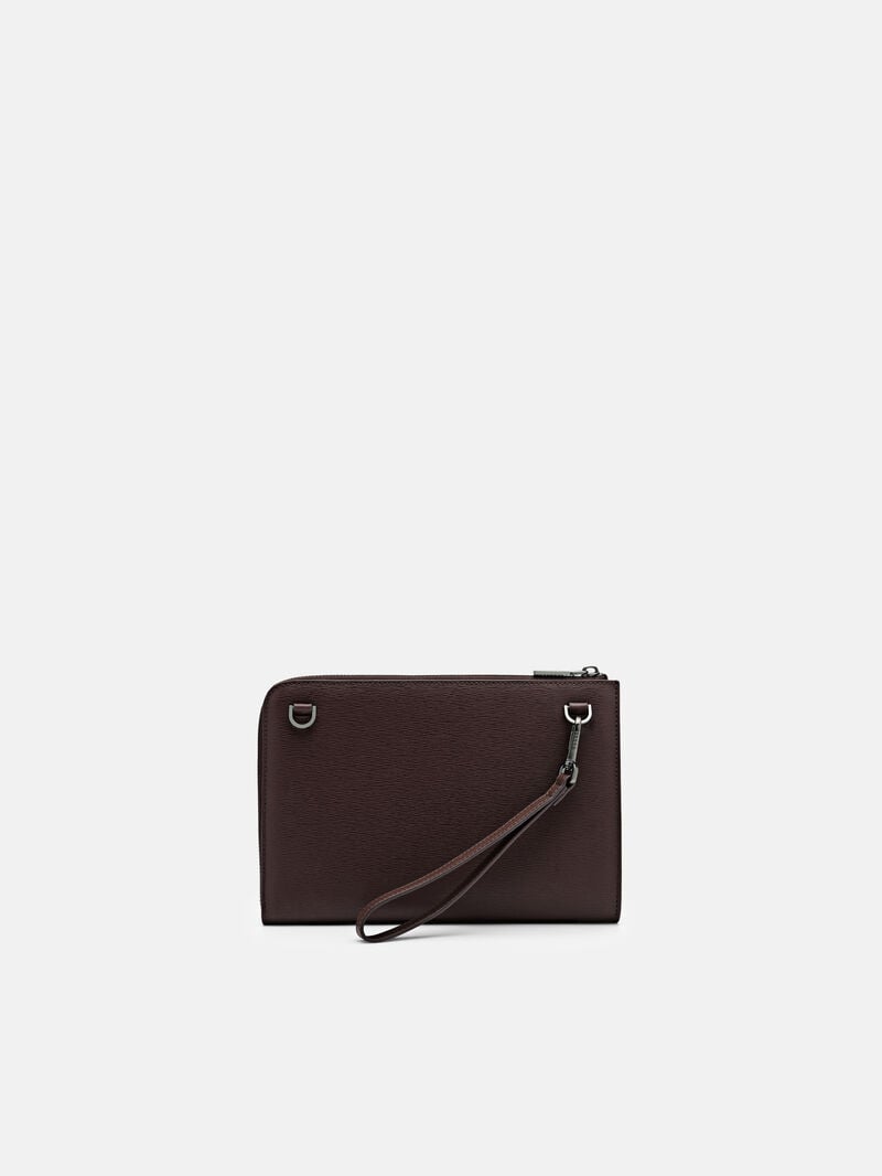 Pedro Henry Leather Bags Men Clutches Dark Brown | Q9Q-2527