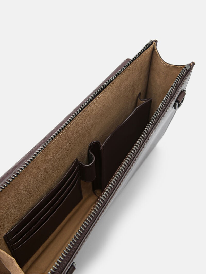 Pedro Henry Leather Bags Men Clutches Dark Brown | Q9Q-2527
