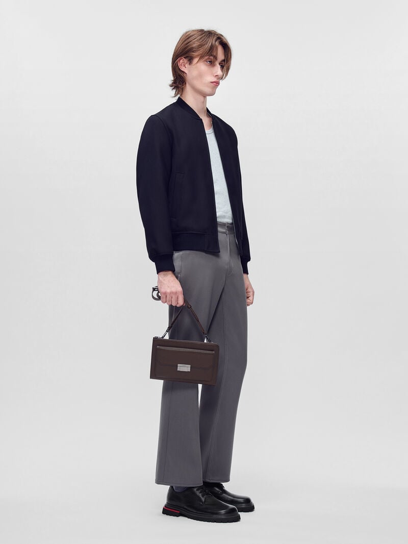 Pedro Henry Leather Bags Men Clutches Dark Brown | Q9Q-2527